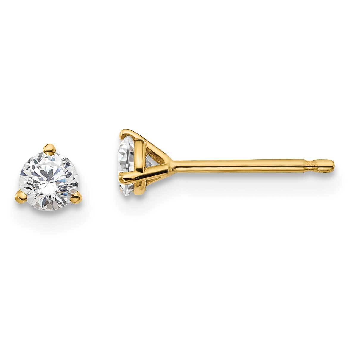 3/8Ctw Si1/Si2, G H I, Lab Grown Diamond 3 Prong Earring 14k Gold EM1007-037-LG, MPN: EM1007-037-LG…