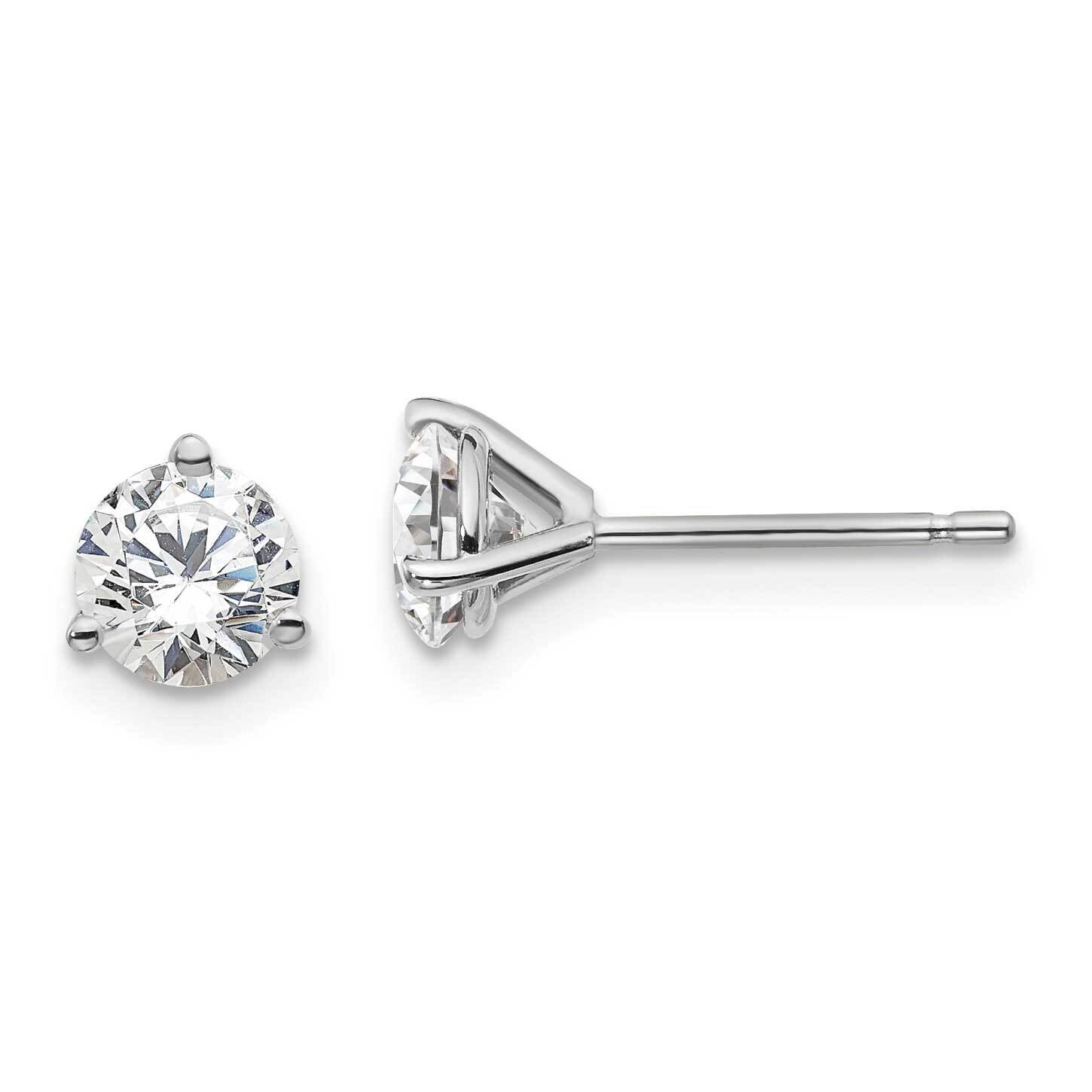 1 1/4Ctw Si1/Si2, G H I, Lab Grown Diamond 3 Prong Earring 14k White Gold EM1007-125-WLG, MPN: EM10…