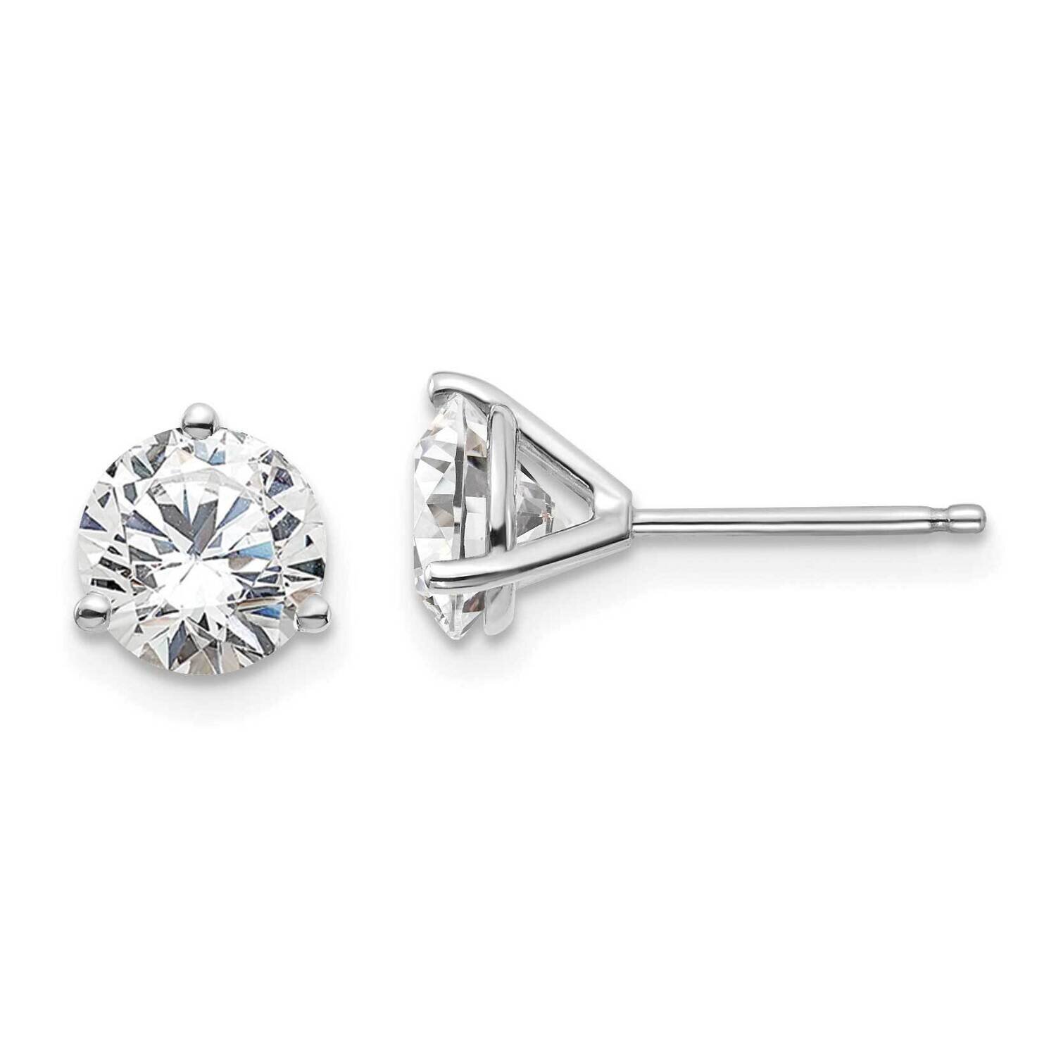 1.80Ctw Vs/Si, D E F, Lab Grown Diamond 3 Prong Earring 14k White Gold EM1007-180-WLD, MPN: EM1007-…