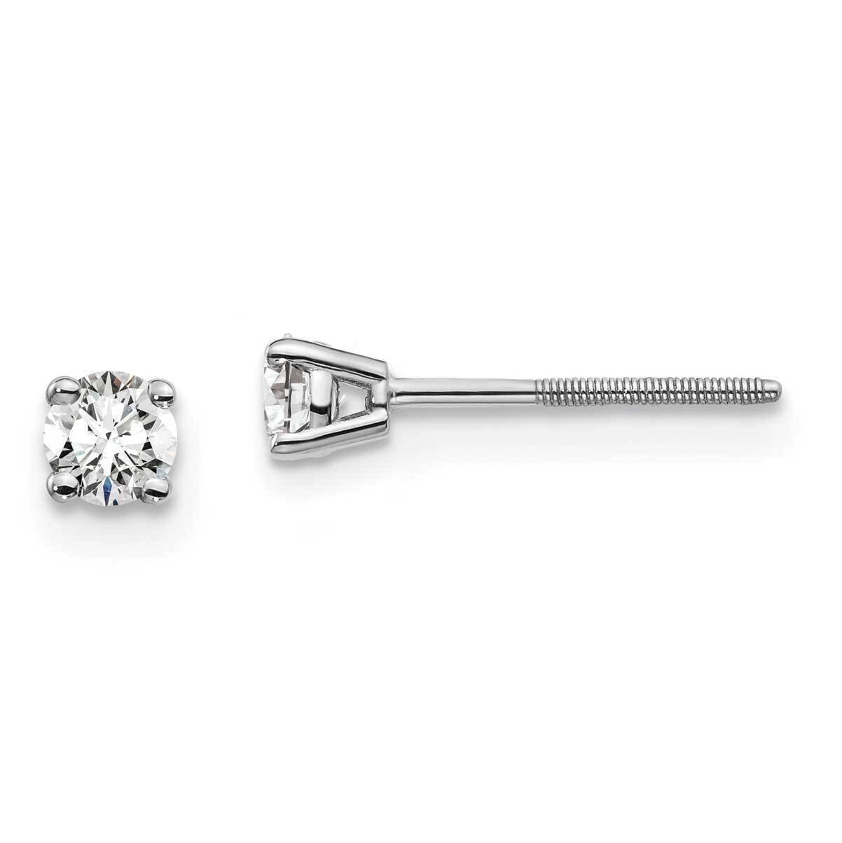 1/4Ctw Vs/Si, D E F, 4-Prong Screw Back Earrings 14k White Gold Lab Grown Diamond EM1016S-025-WLD, …