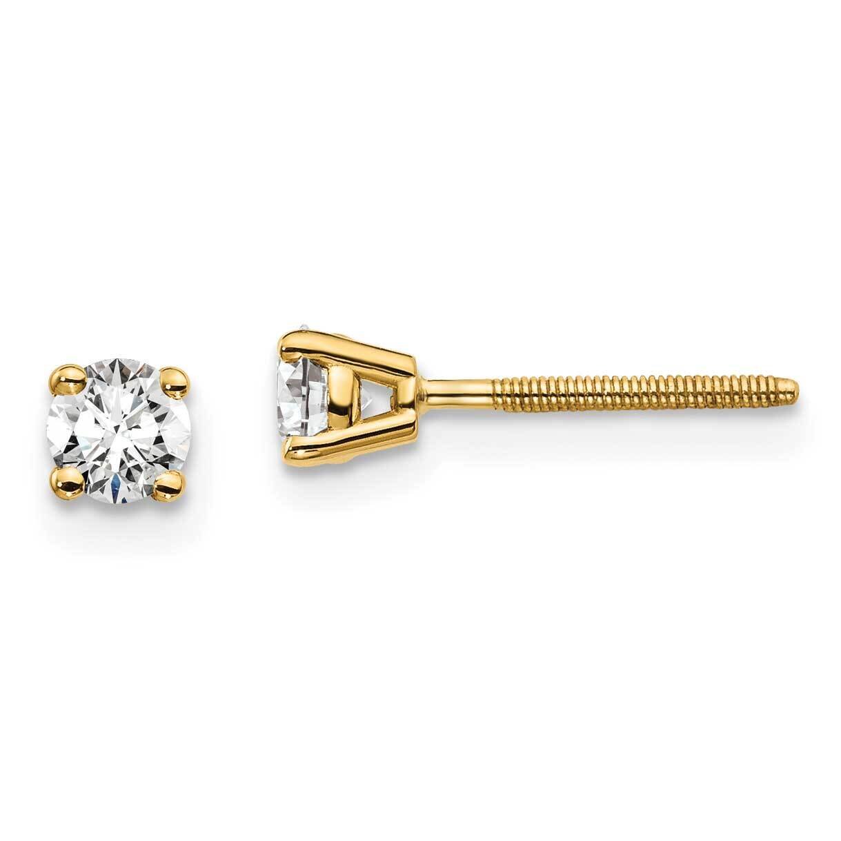 1/3Ctw Vs/Si, D E F, 4-Prong Screw Back Earrings 14k Gold Lab Grown Diamond EM1016S-033-LD