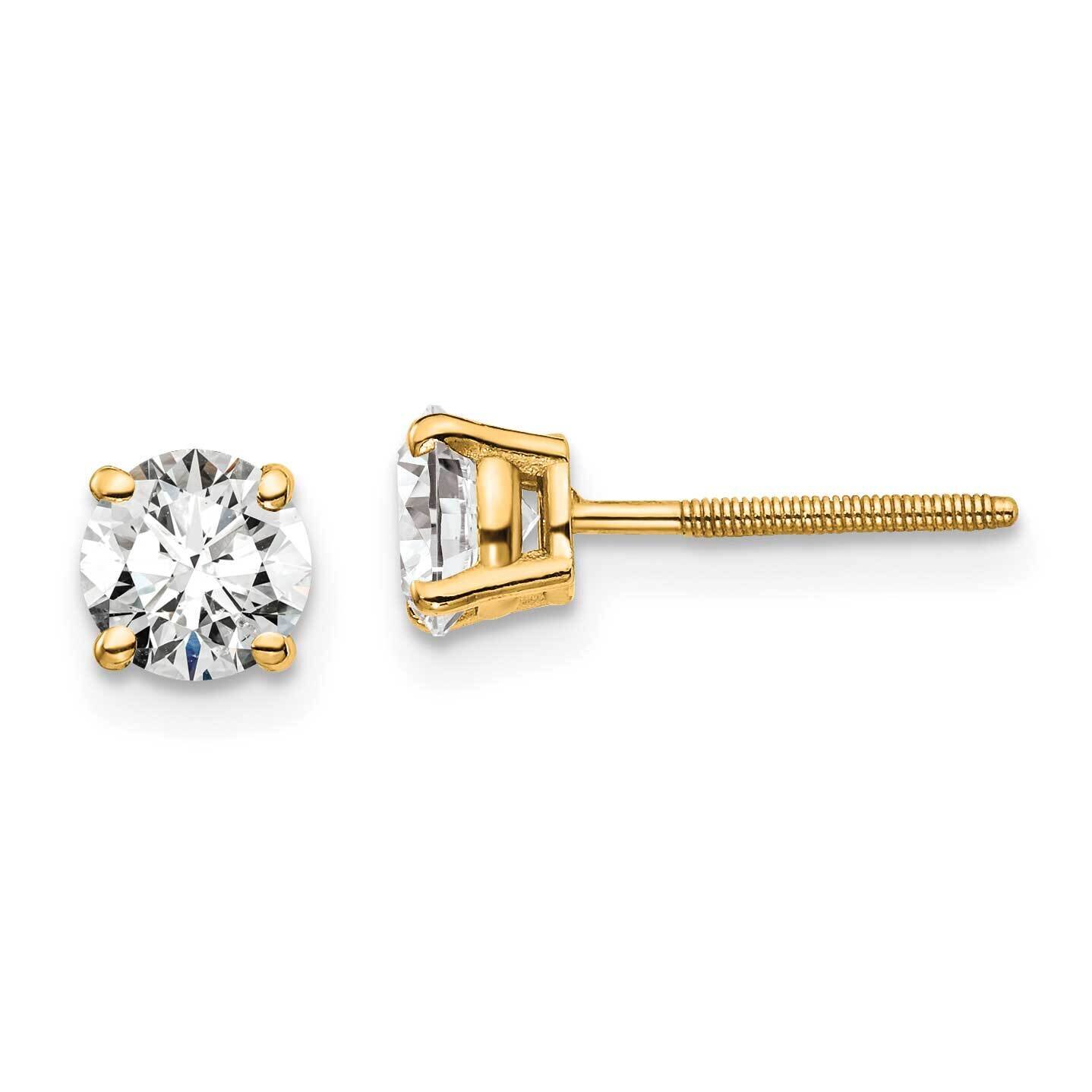1Ctw Vs/Si, D E F, 4-Prong Screw Back Earrings 14k Gold Lab Grown Diamond EM1016S-100-LD, MPN: EM10…