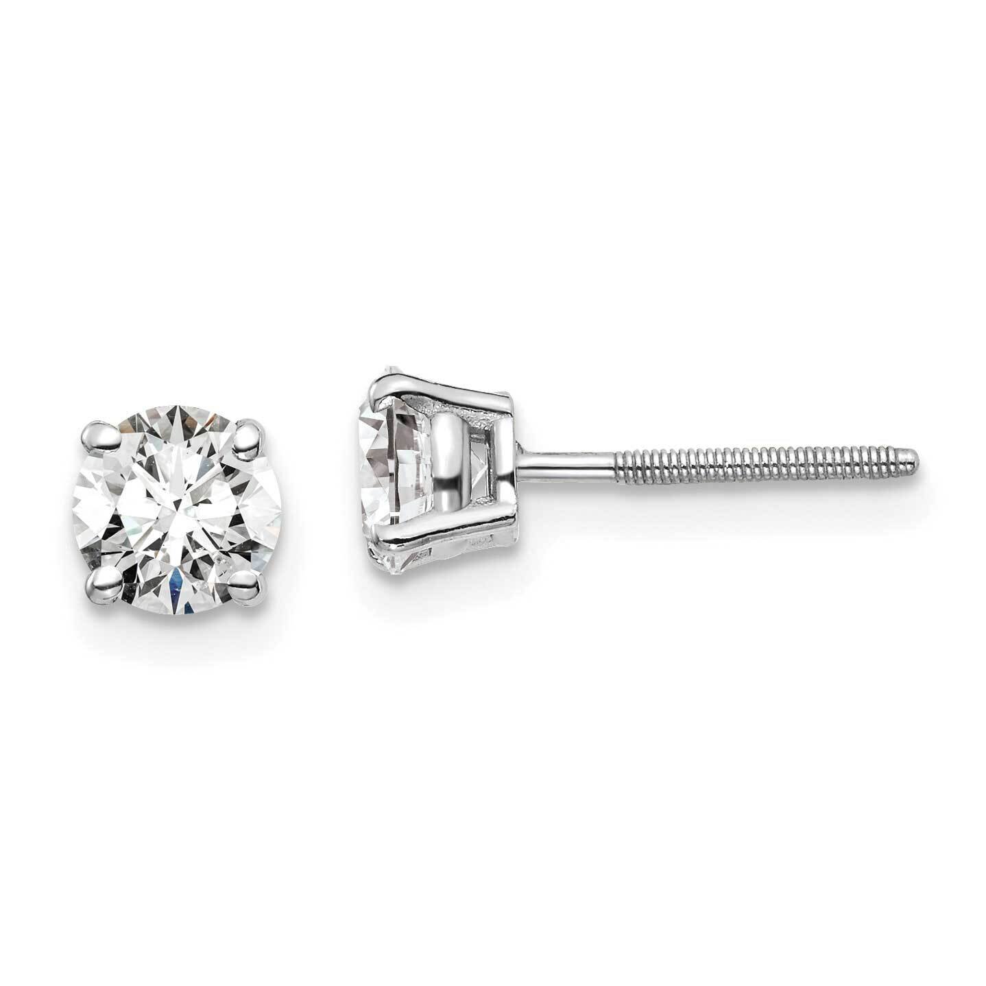 1Ctw Vs/Si, D E F, 4-Prong Screw Back Earrings 14k White Gold Lab Grown Diamond EM1016S-100-WLD, MP…