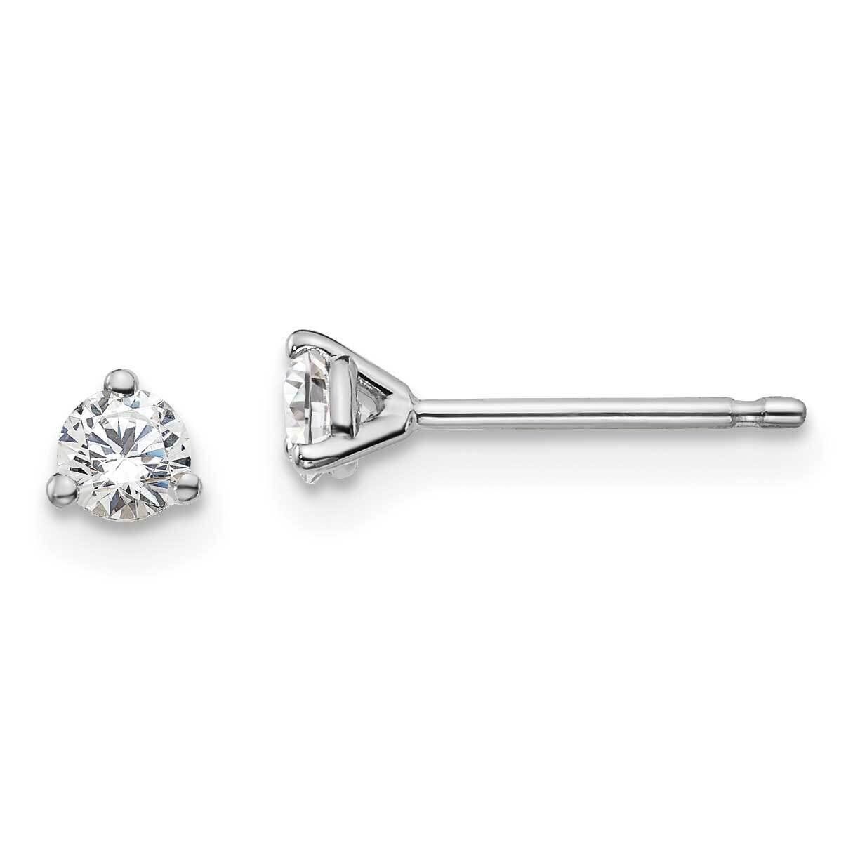 1/4Ctw Vs/Si, D E F, 3 Prong Earrings 14k White Gold Lab Grown Diamond EM1017-025-WLD, MPN: EM1017-…