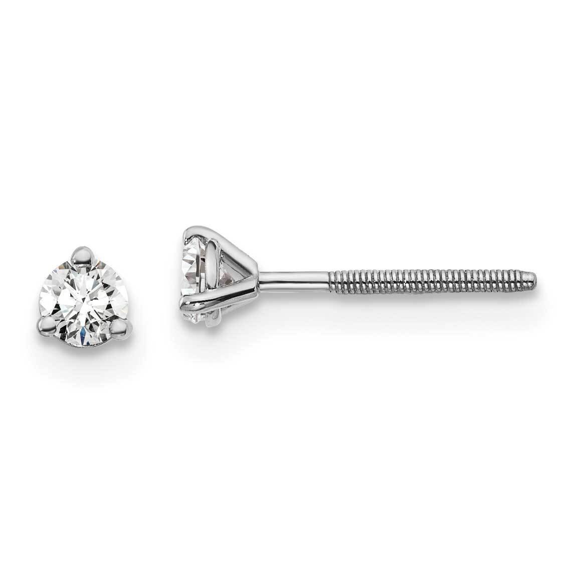 1/5Ctw Vs/Si, D E F, 3 Prong Screw Back Earrings 14k White Gold Lab Grown Diamond EM1017S-020-WLD, …