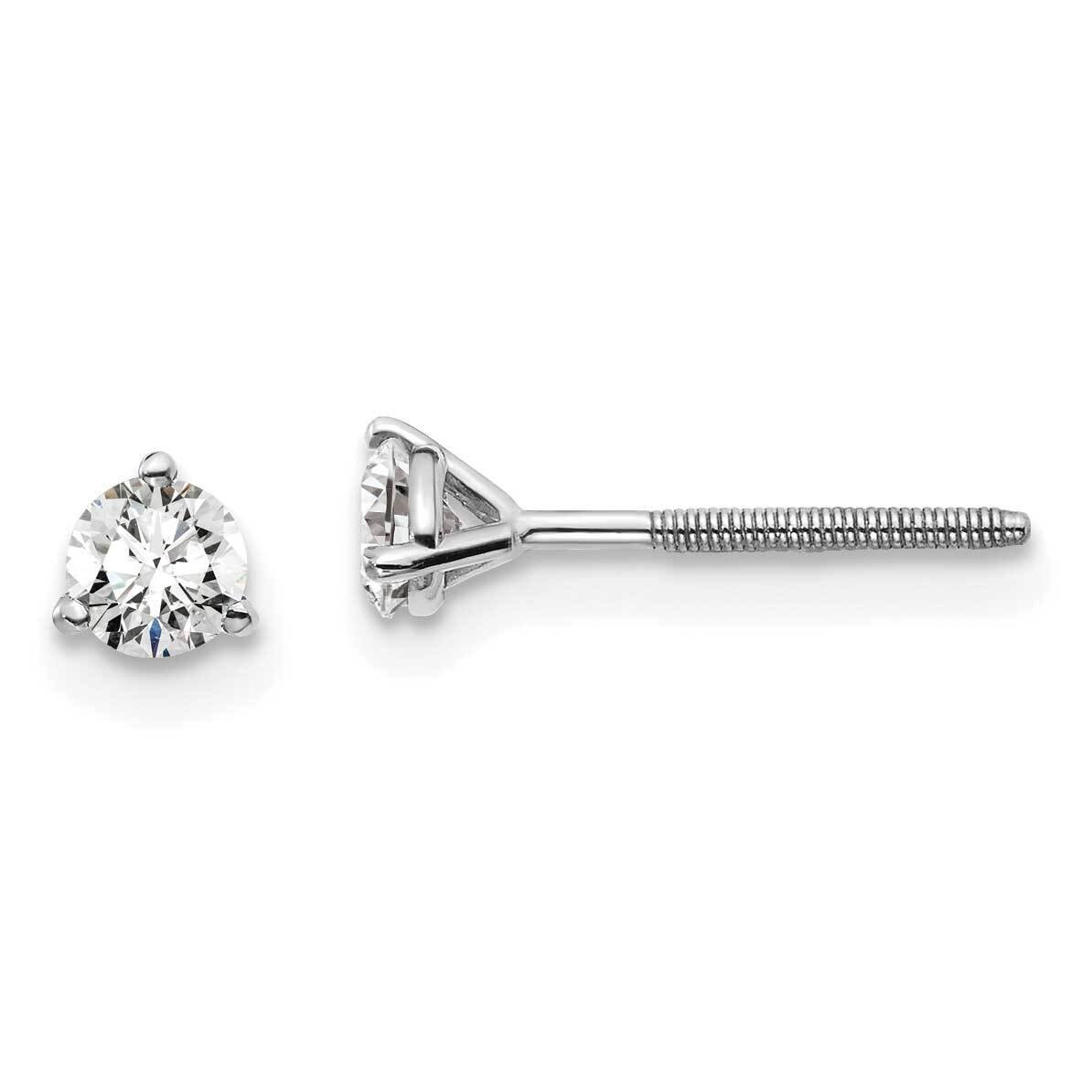 1/3Ctw Vs/Si, D E F, 3 Prong Screw Back Earrings 14k White Gold Lab Grown Diamond EM1017S-033-WLD, …