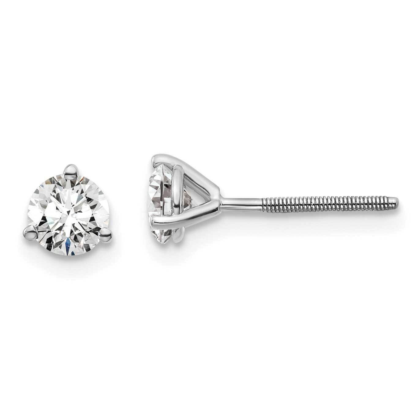 2/3Ctw Vs/Si, D E F, 3 Prong Screw Back Earrings 14k White Gold Lab Grown Diamond EM1017S-066-WLD, …