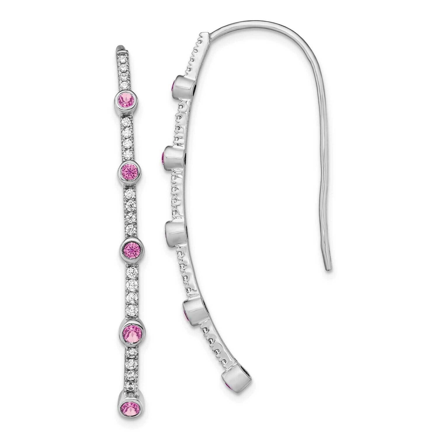 Si1/Si2, G H I, Cr.Pink Sapp Threader Earrings 14k White Gold Lab Grown Diamond EM4311-CPS-038-WLG,…