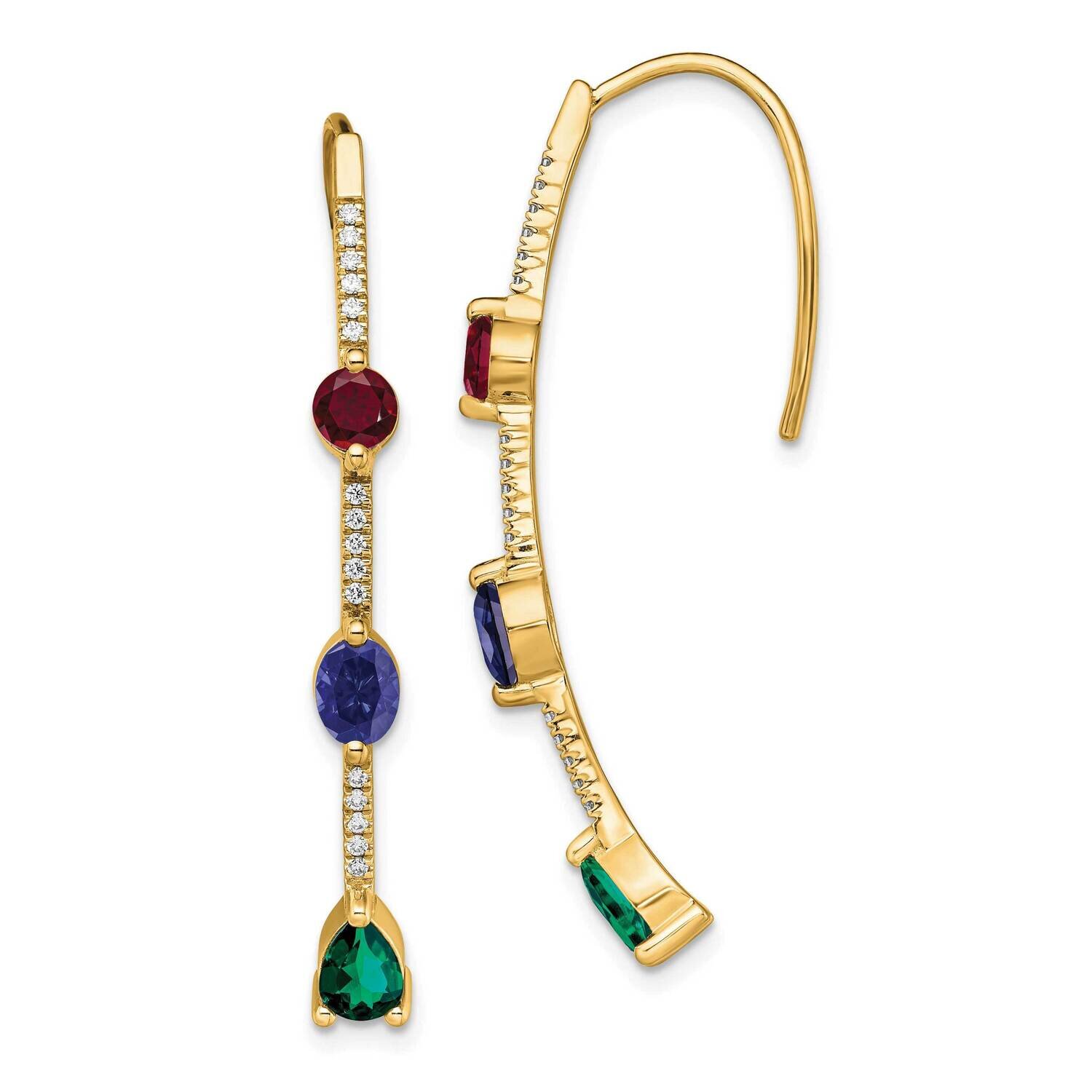 Si1/Si2, G H I, Cr.Ru,Em,Sa Threader Earrings 14k Gold Lab Grown Diamond EM4313-015-YLG, MPN: EM431…