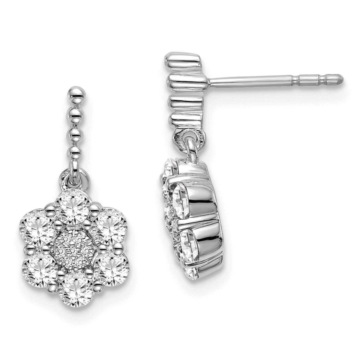 Si1/Si2, G H I, Floral Earrings 14k White Gold Lab Grown Diamond EM7191-088-WLG