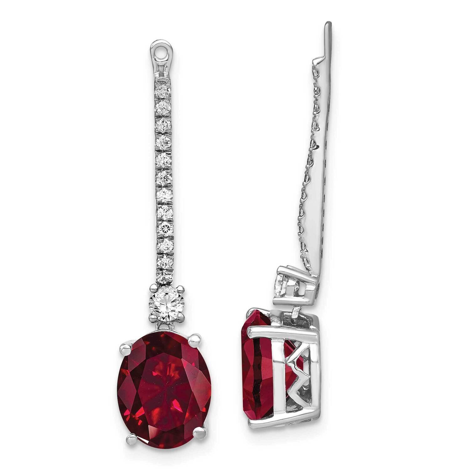 Created Ruby Earring Jackets 14k White Gold Lab Grown Diamond EM7508-CRU-050-WLG, MPN: EM7508-CRU-0…