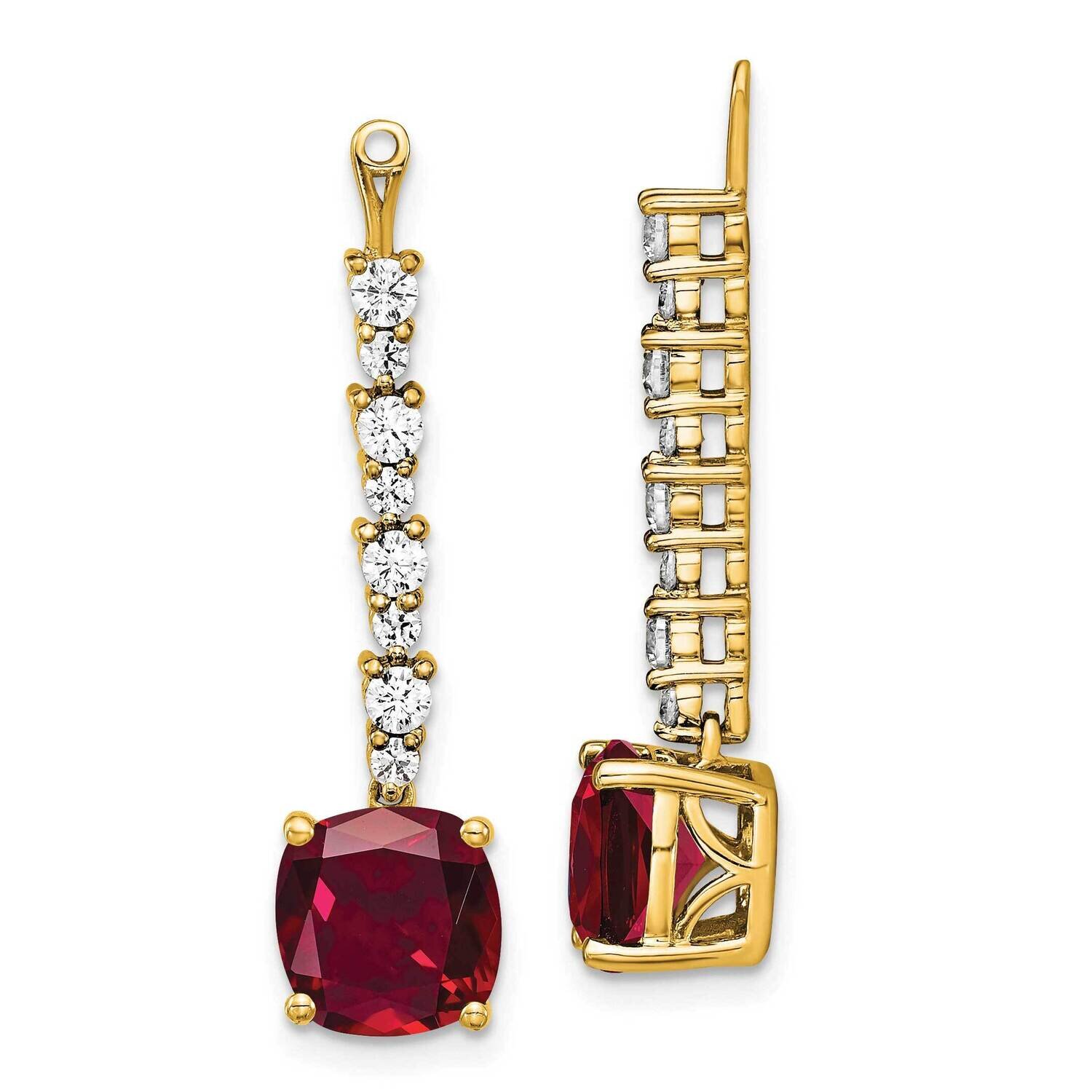 Created Ruby Earring Jackets 14k Gold Lab Grown Diamond EM7509-CRU-067-YLG, MPN: EM7509-CRU-067-YLG…