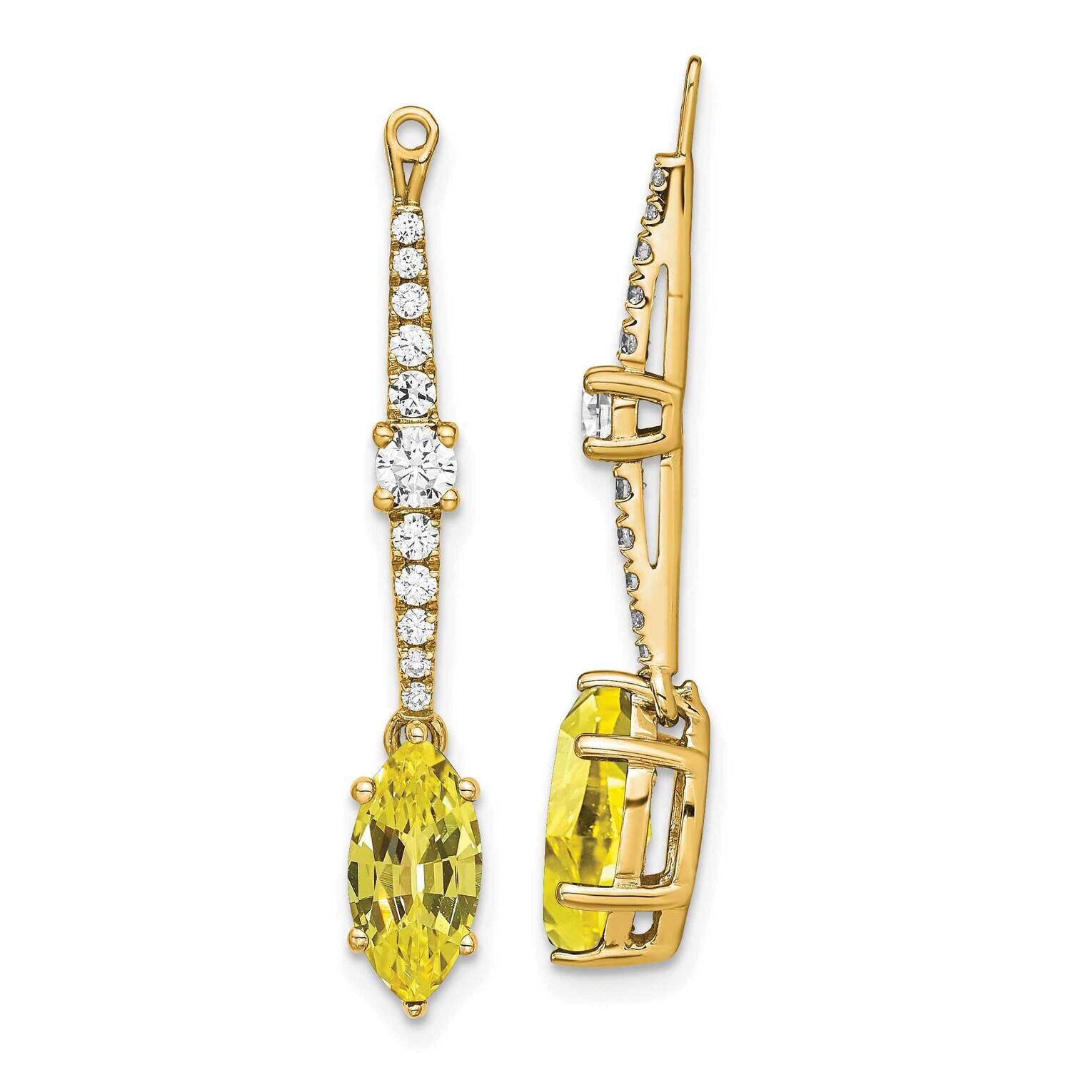 Created Yellow Sapphire Earring Enhancers 14k Gold Lab Grown Diamond EM7510-CYS-050-YLG, MPN: EM751…