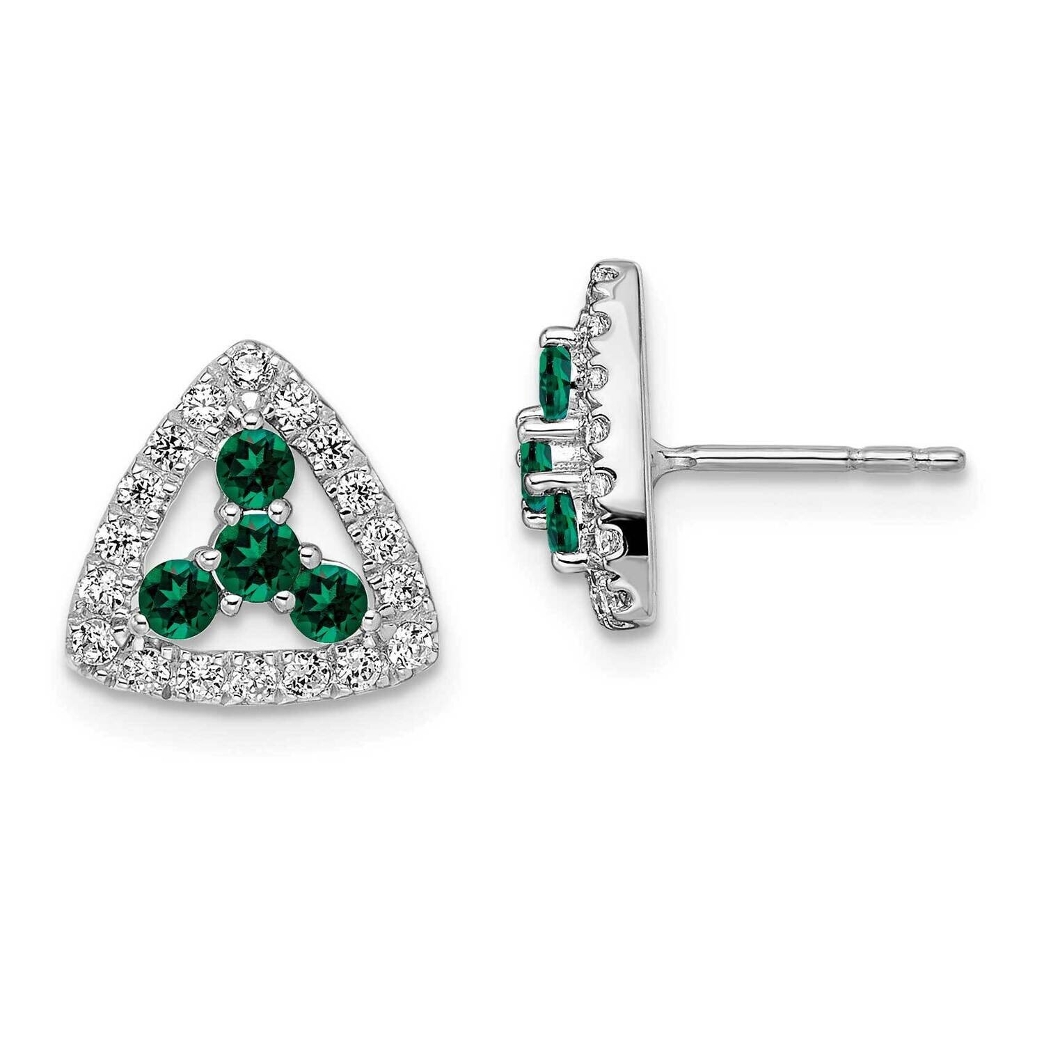 Si1/Si2, G H I, Cr.Emer Triangle Post Earrings 14k White Gold Lab Grown Diamond EM7932-CEM-039-WLG,…
