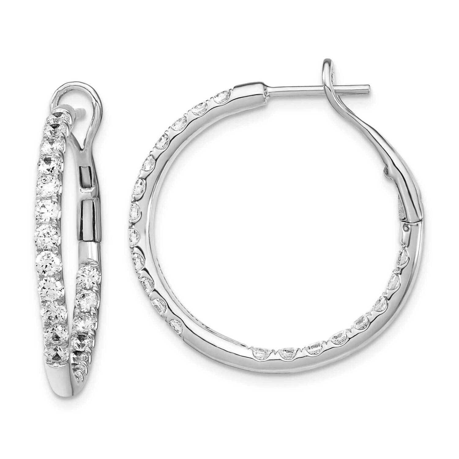 Si1/Si2, G H I, In &amp; Out Hoop Earrings 14k White Gold Lab Grown Diamond EM7951-200-WLG, MPN: EM7951…
