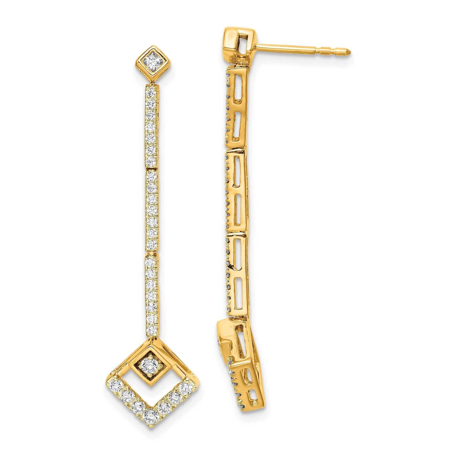 Si1/Si2, G H I, Dangle Post Earrings 14k Gold Lab Grown Diamond EM7953-057-YLG, MPN: EM7953-057-YLG…