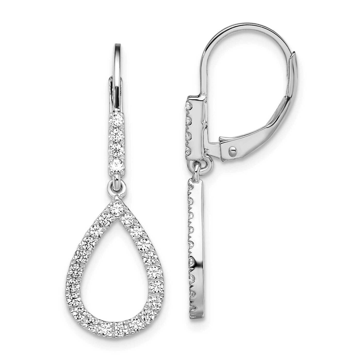 Si1/Si2, G H I, Teardrop Leverback Earrings 14k White Gold Lab Grown Diamond EM7956-050-WLG, MPN: E…