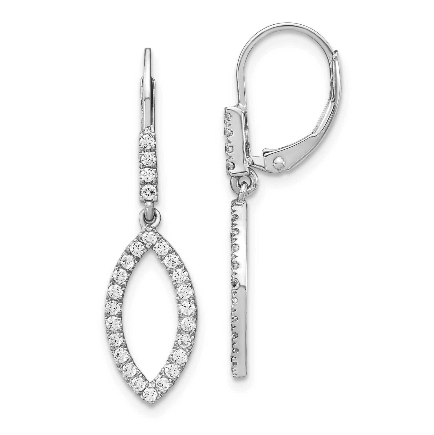 Si1/Si2, G H I, Fancy Drop Leverback Earrings 14k White Gold Lab Grown Diamond EM7957-052-WLG, MPN:…