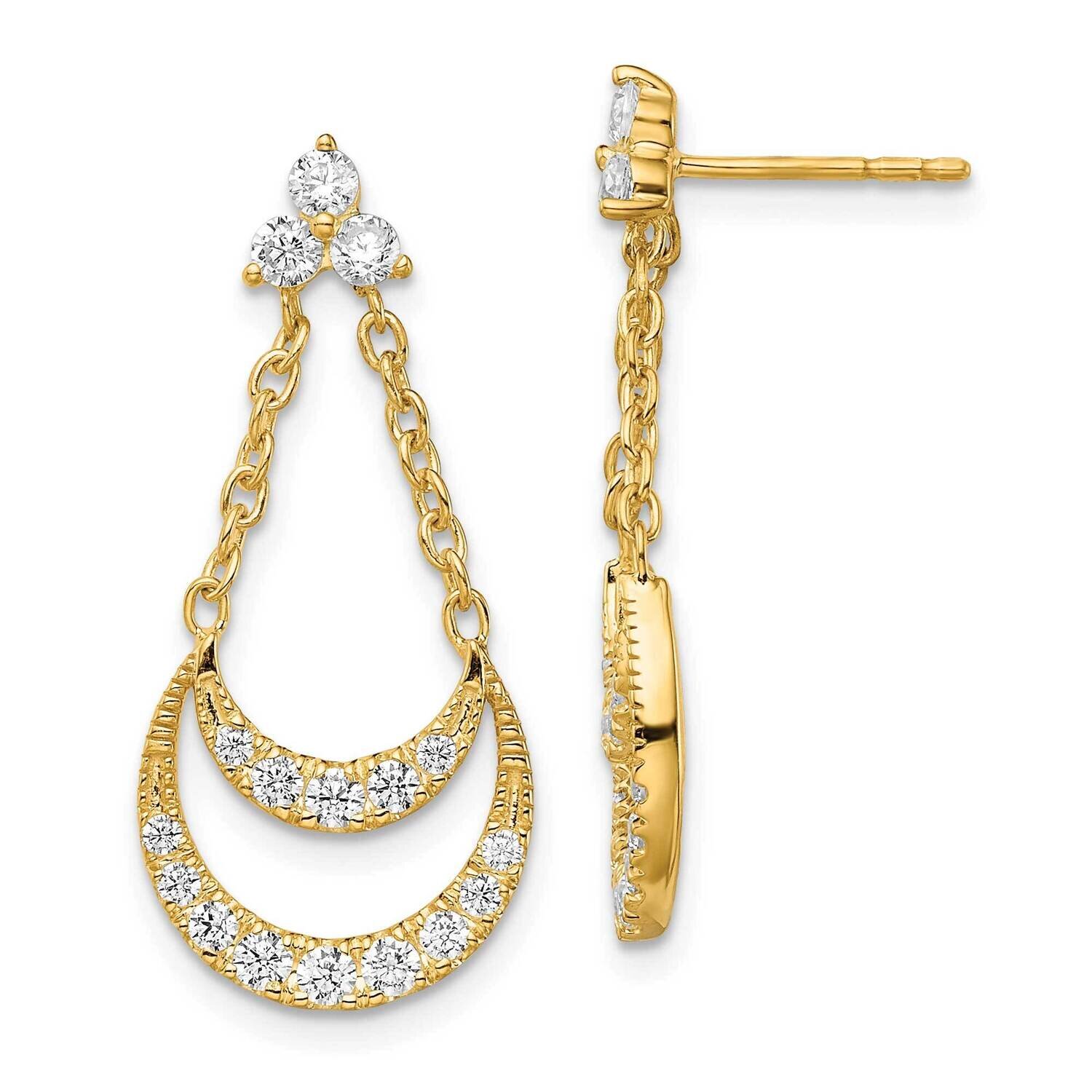 Si1/Si2, G H I, Fancy Chandelier Post Earrings 14k Gold Lab Grown Diamond EM7960-075-YLG, MPN: EM79…