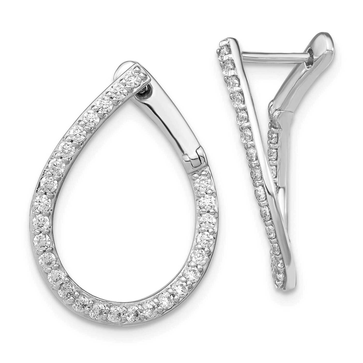 Si1/Si2, G H I, Fancy Twist Hoop Earrings 14k White Gold Lab Grown Diamond EM7964-081-WLG