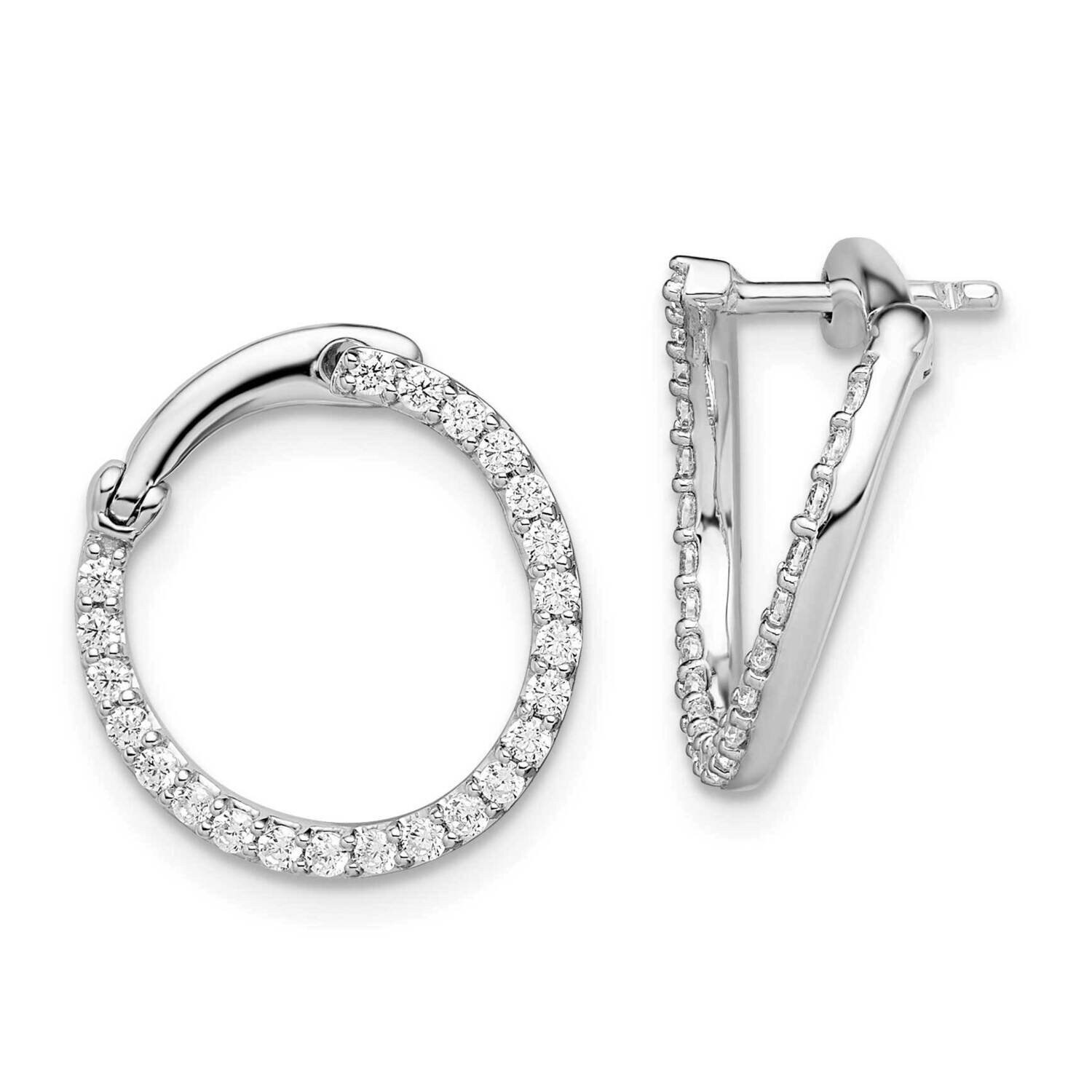 Si1/Si2, G H I, Fancy Circle Twist Hoop Earrings 14k White Gold Lab Grown Diamond EM7965-050-WLG, M…