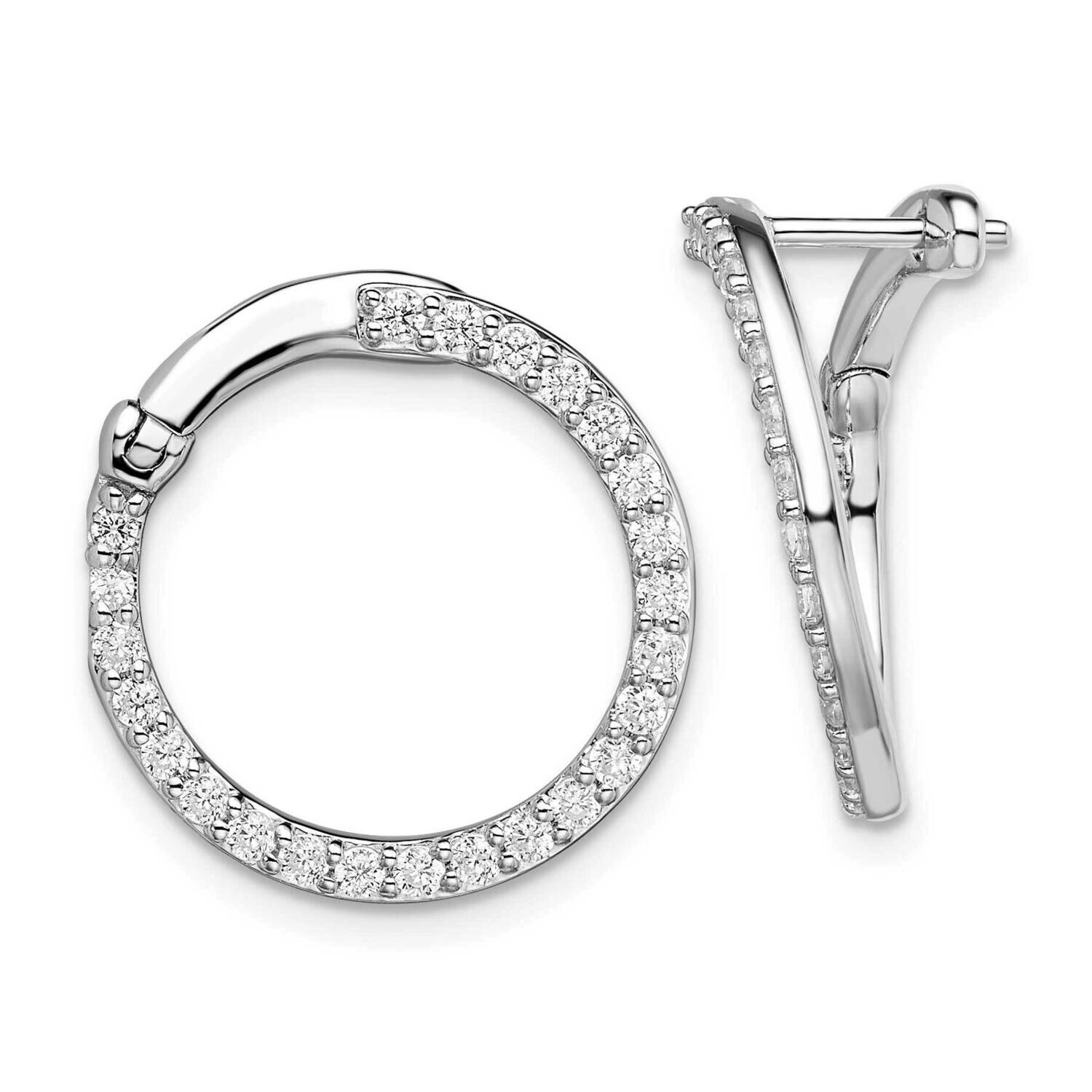 Si1/Si2, G H I, Fancy Circle Twist Hoop Earrings 14k White Gold Lab Grown Diamond EM7965-072-WLG, M…
