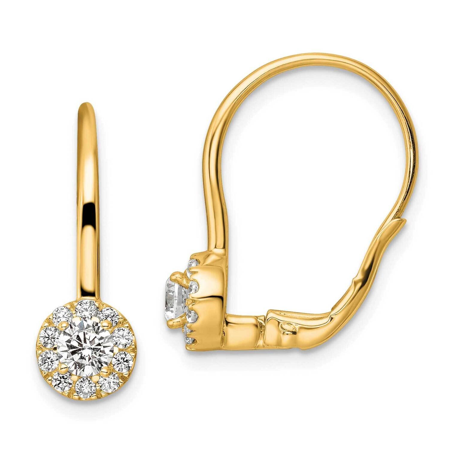 Lab Grown Leverback Drop Earrings 14k Gold EM8186-075-YLG, MPN: EM8186-075-YLG, 883957066189