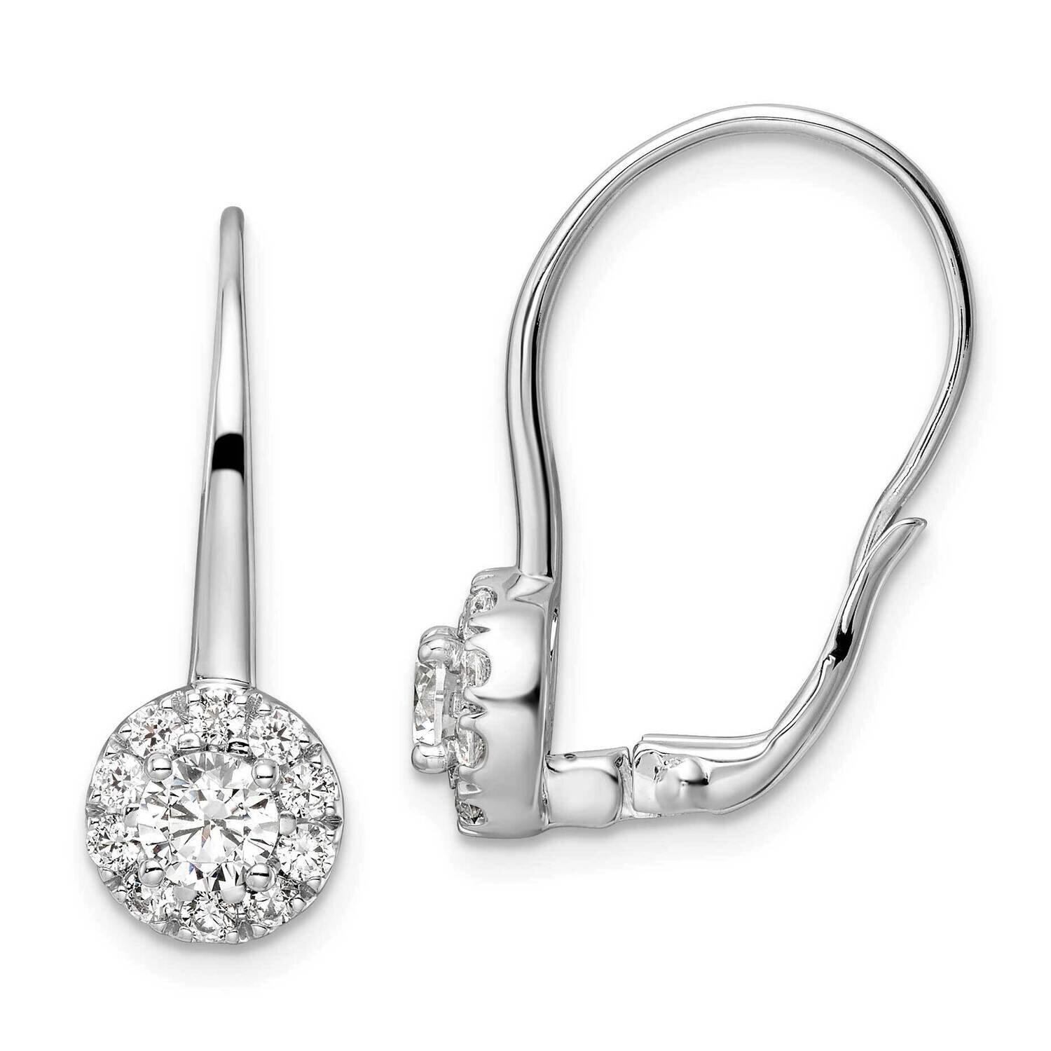 Lab Grown Leverback Drop Earrings 14k White Gold EM8186-150-WLG, MPN: EM8186-150-WLG, 883957066202