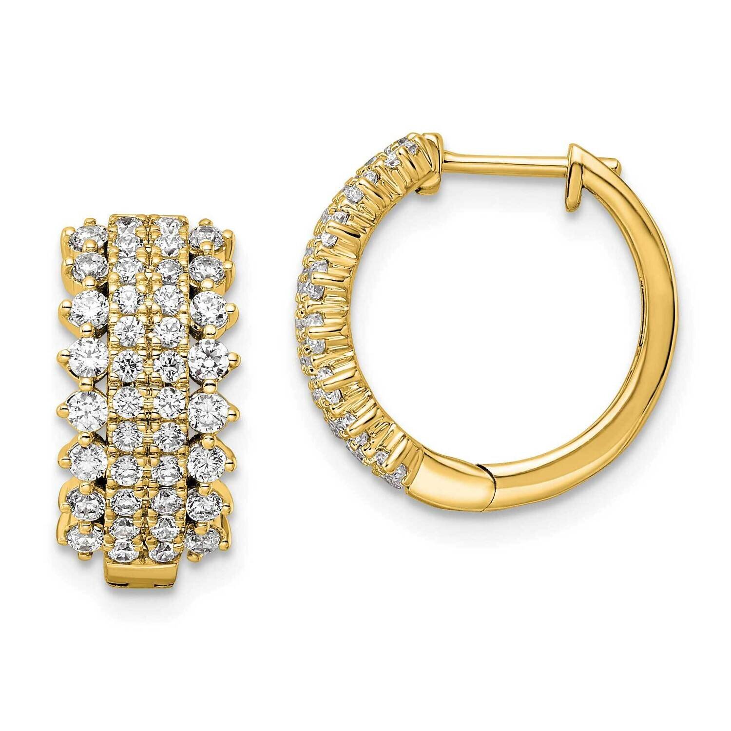 Si1/Si2, G H I, Hinged Hoop Earrings 14k Gold Lab Grown Diamond EM8364-100-YLG, MPN: EM8364-100-YLG…