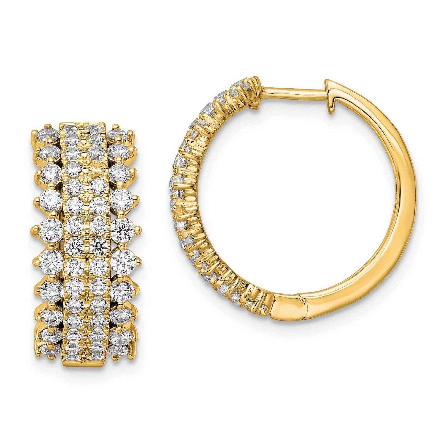 Si1/Si2, G H I, Hinged Hoop Earrings 14k Gold Lab Grown Diamond EM8364-200-YLG, MPN: EM8364-200-YLG…