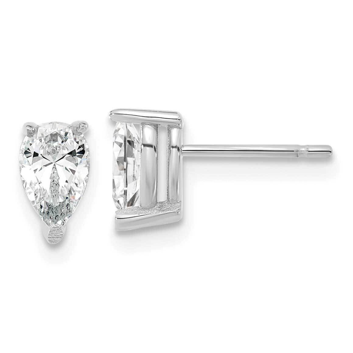 6.25X4.2mm Pear Lab Grown Diamond Si1/Si2, G H I, Solitaire Earrings 14k White Gold EM8797-080-WLG,…