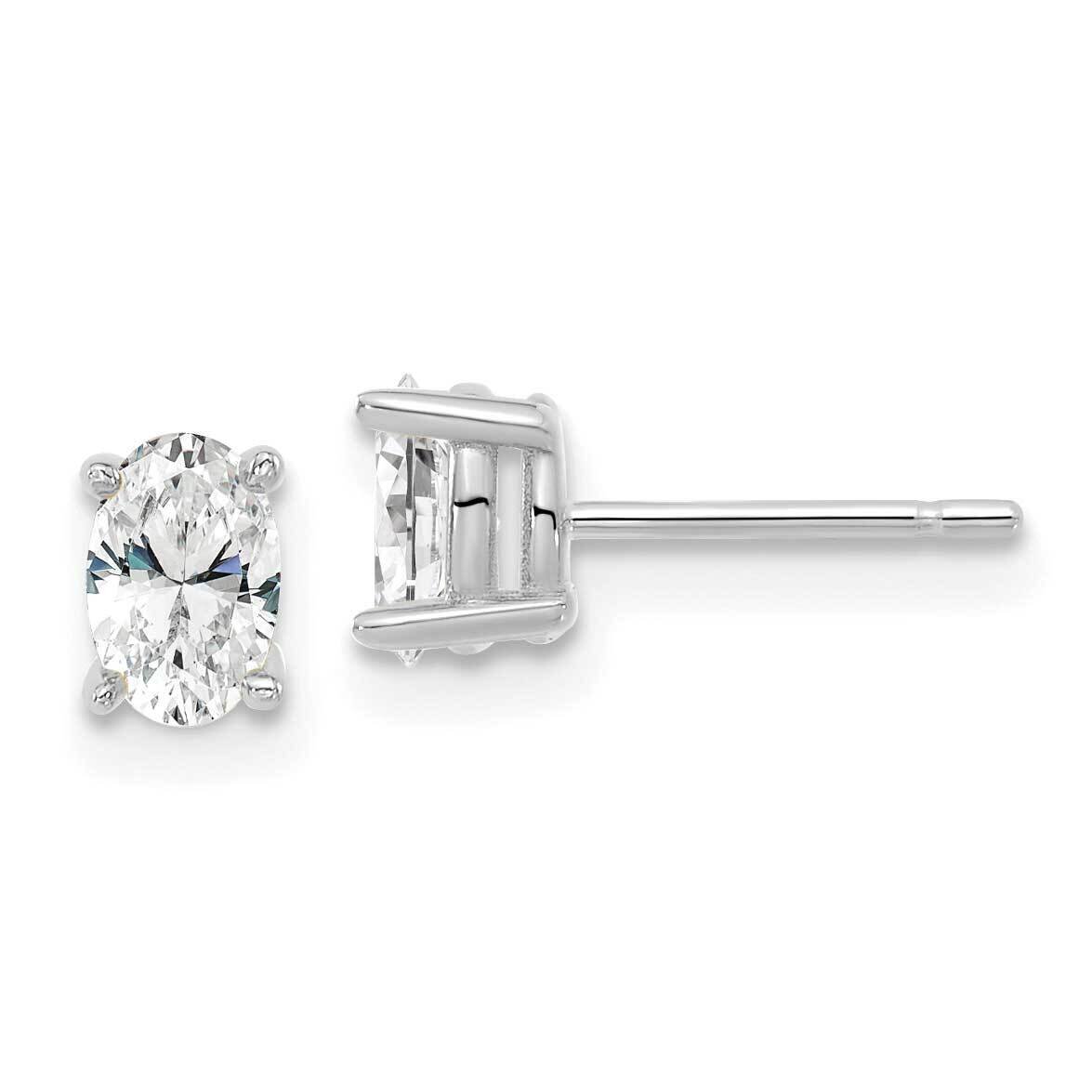 5.35X3.65mm Oval Lab Grown Diamond Si1/Si2, G H I, Stud Earrings 14k White Gold EM8799-066-WLG, MPN…