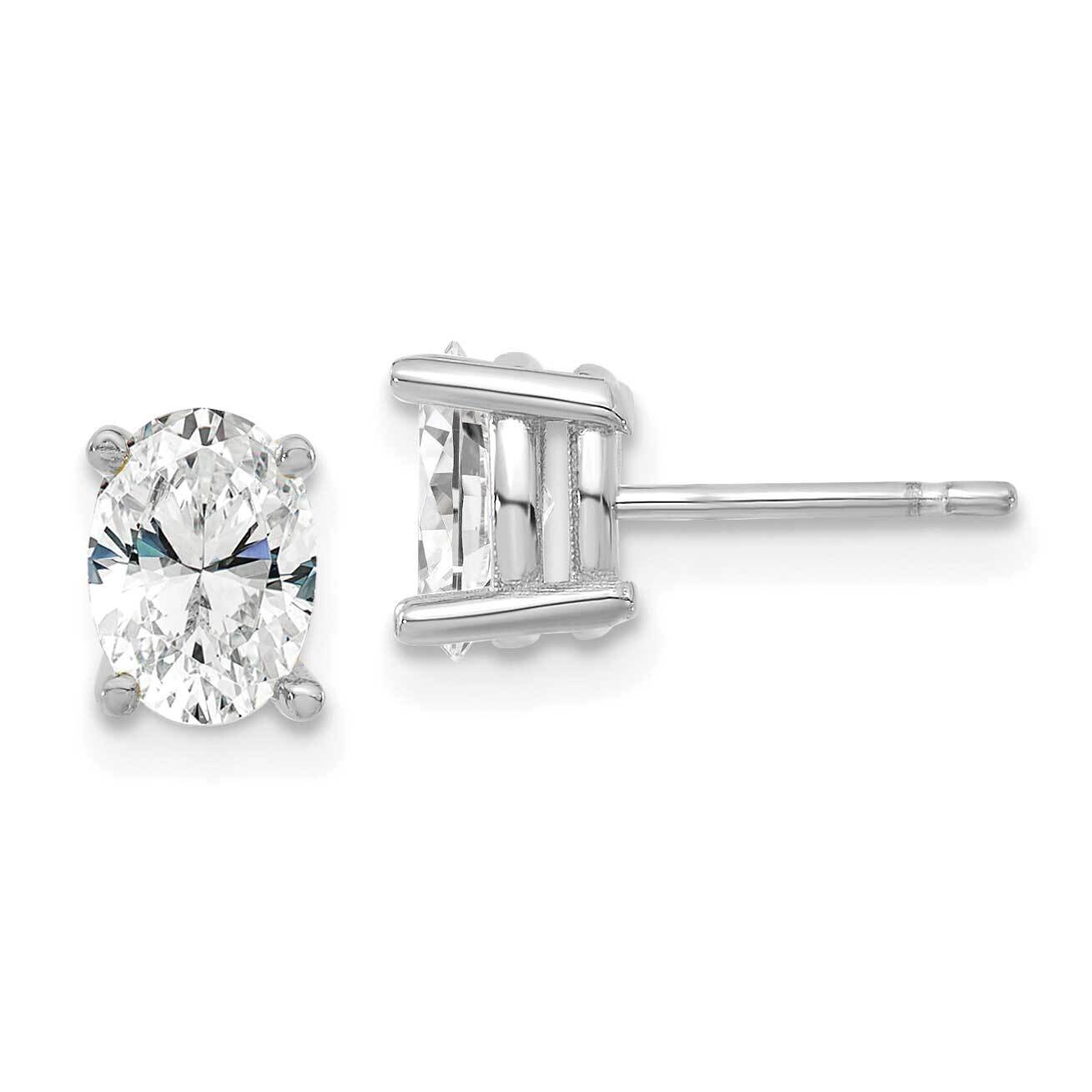 6.45X4.55mm Oval Lab Grown Diamond Si1/Si2, G H I, Solitaire Earring 14k White Gold EM8799-100-WLG,…