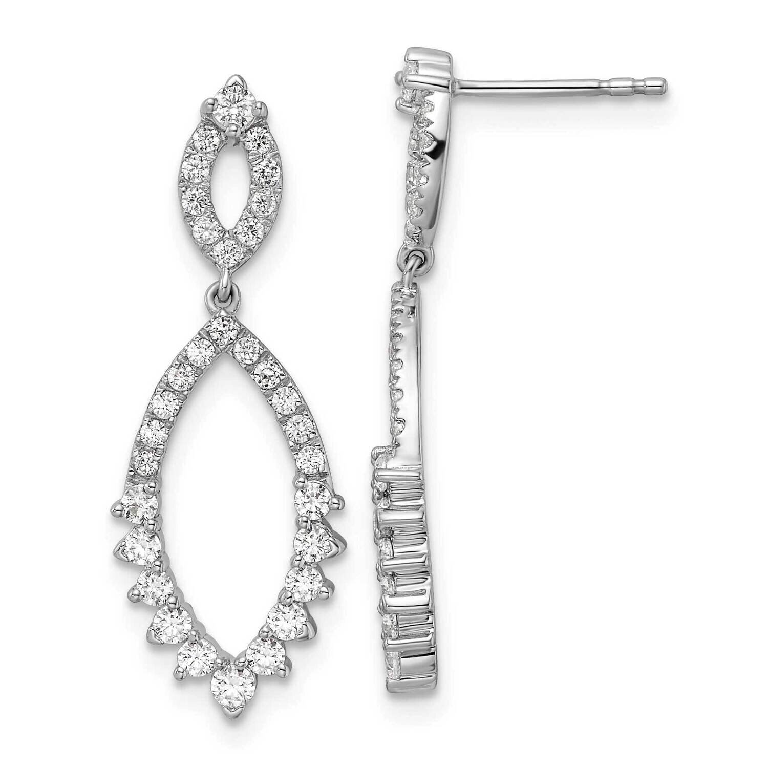 Si1/Si2, G H I, Teardrop Post Dangle Earrings 14k White Gold Lab Grown Diamond EM9111-084-WLG, MPN:…