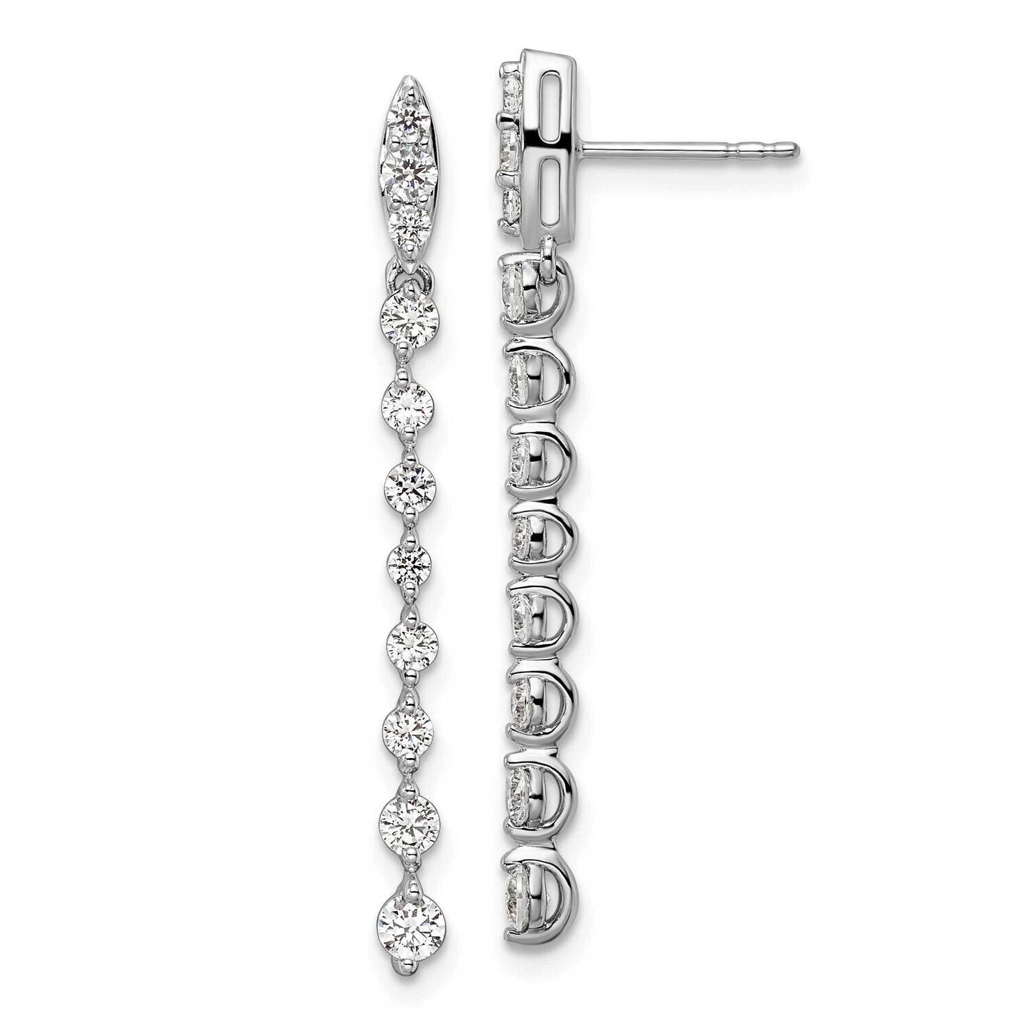 Si1/Si2, G H I, Post Dangle Earrings 14k White Gold Lab Grown Diamond EM9114-100-WLG, MPN: EM9114-1…