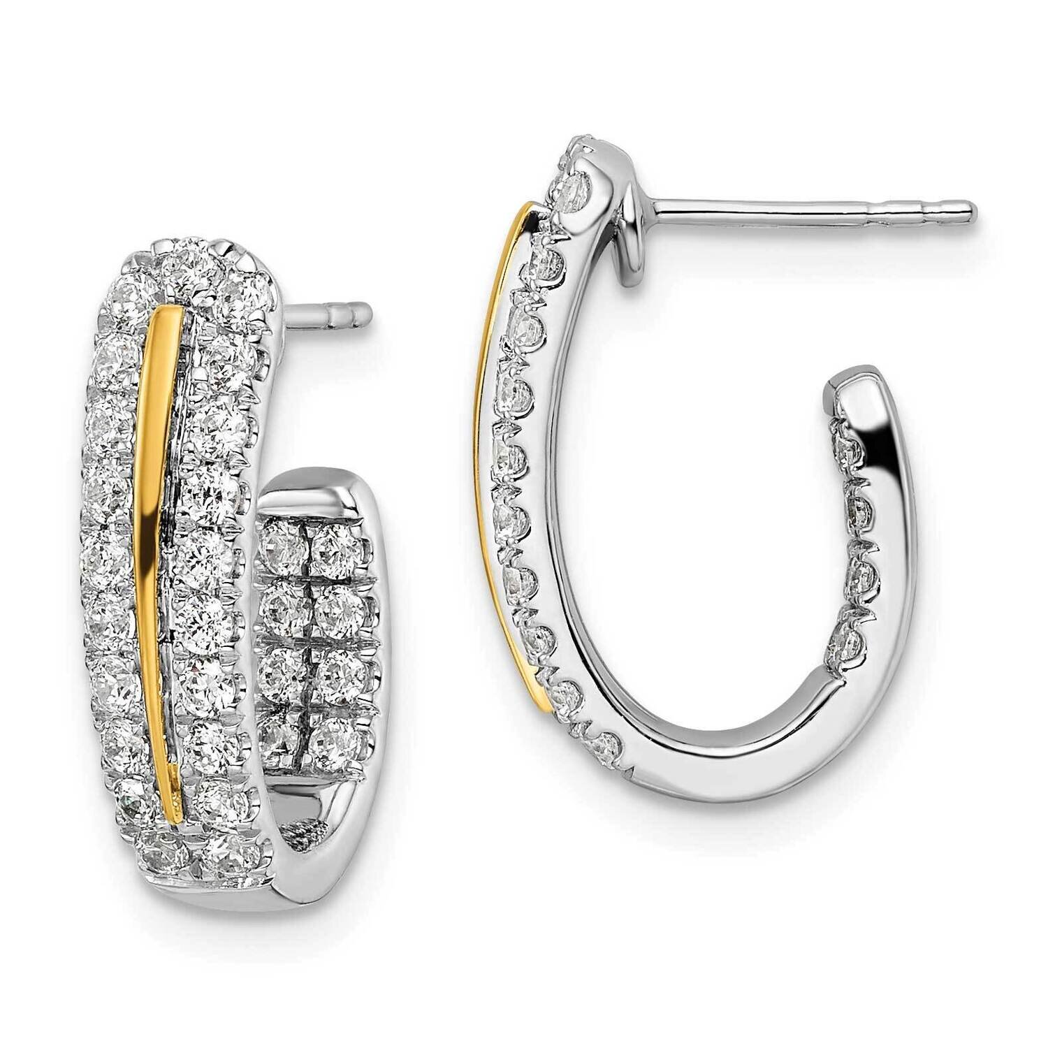 Si1/Si2, G H I, In and Out J-Hoop Earrings 14k Gold Lab Grown Diamond EM9118-100-WLG, MPN: EM9118-1…