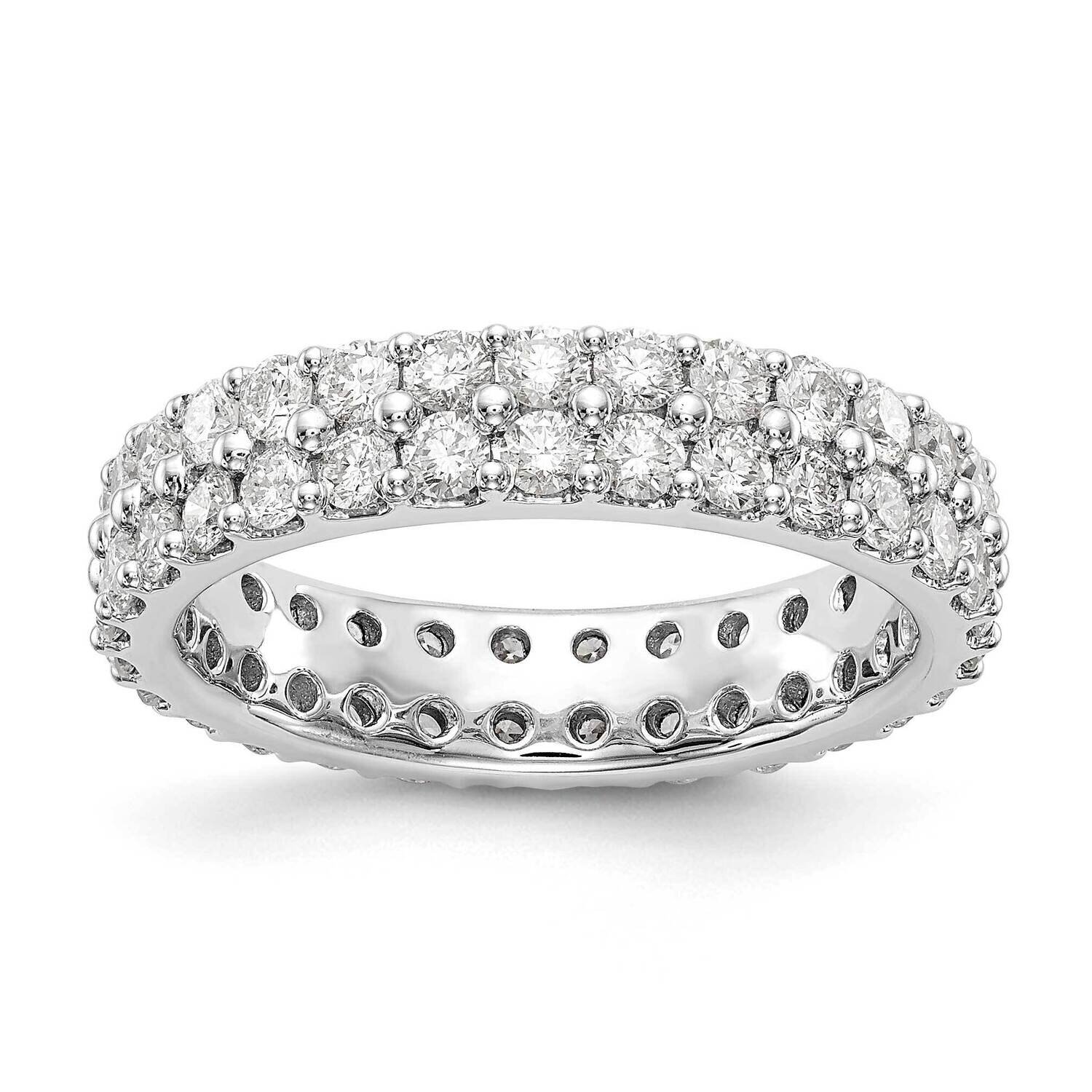Vs/Si, D E F, 2Ct. Dbl Row Eternity Band 14k White Gold Lab Grown Diamond ET0041-200-45W4LD, MPN: E…