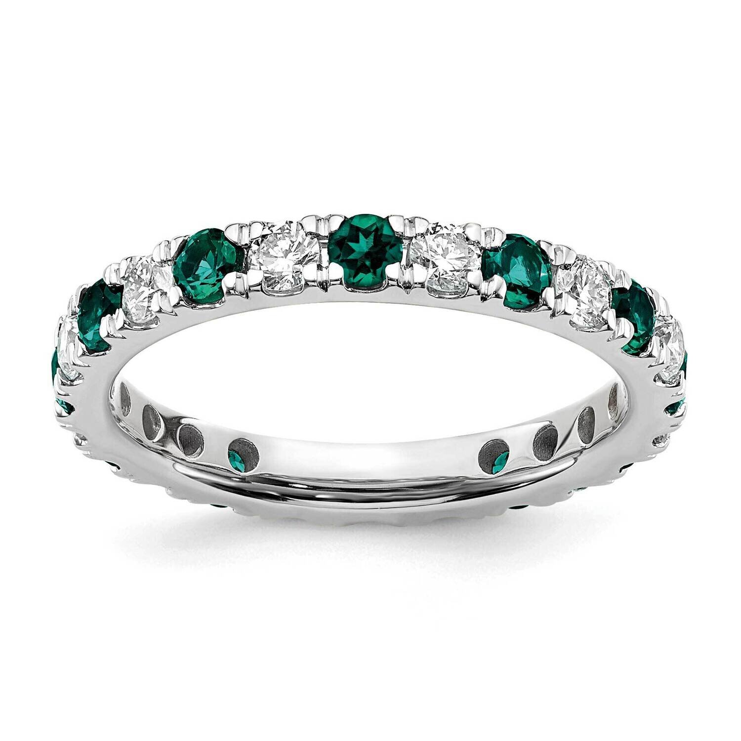 Si1/Si2 G H I &amp; Created Alexandrite Eternity Band 14k White Gold Lab Grown Diamond ET0048-CAX-070-7…