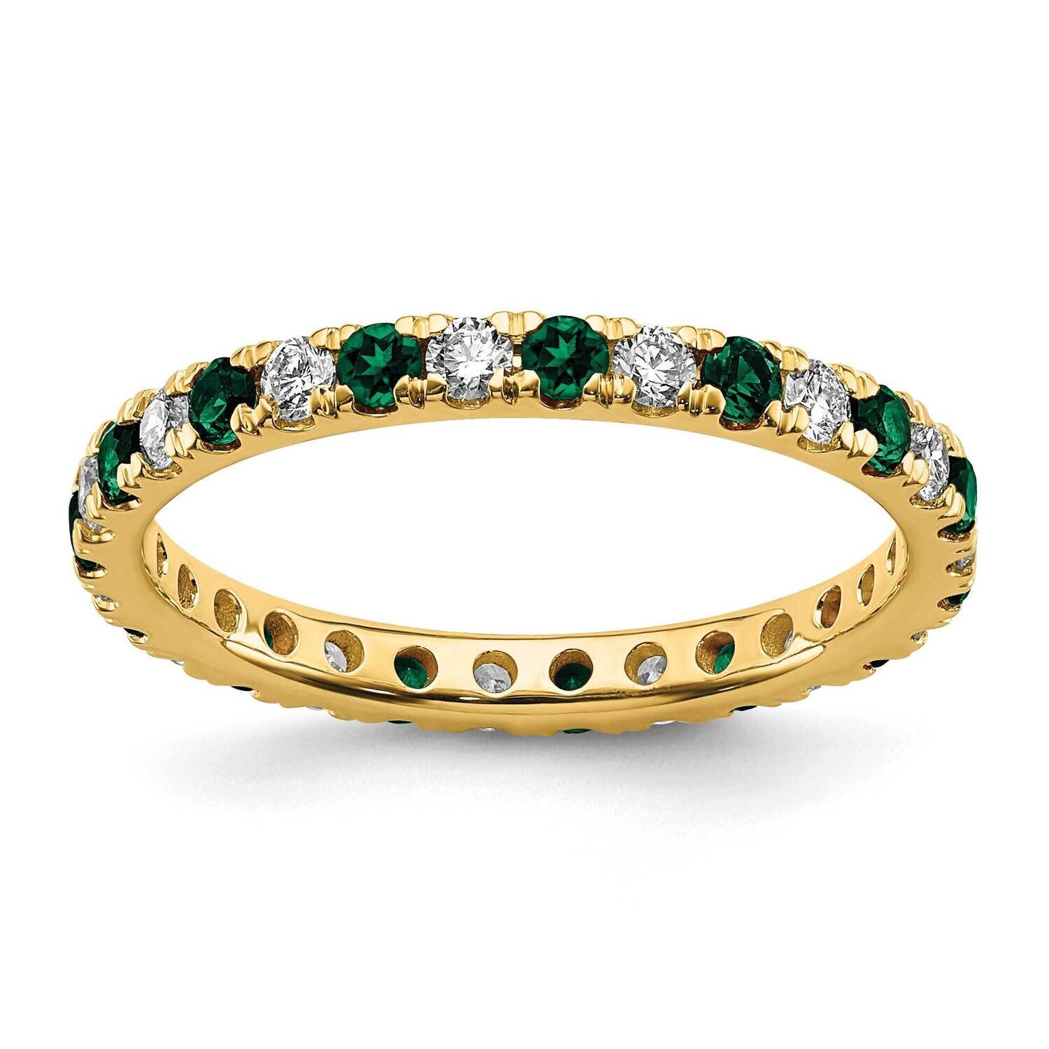 Si1/Si2 G H I &amp; Created Emerald Eternity Band 14k Gold Lab Grown Diamond ET0049-CEM-050-8YLG, MPN: …