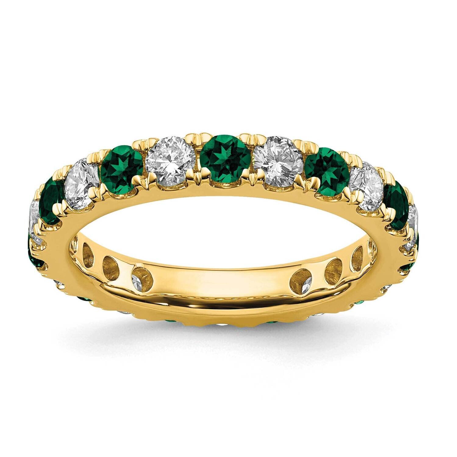 Si1/Si2 G H I &amp; Created Emerald Eternity Band 14k Gold Lab Grown Diamond ET0050-CEM-100-5YLG, MPN: …