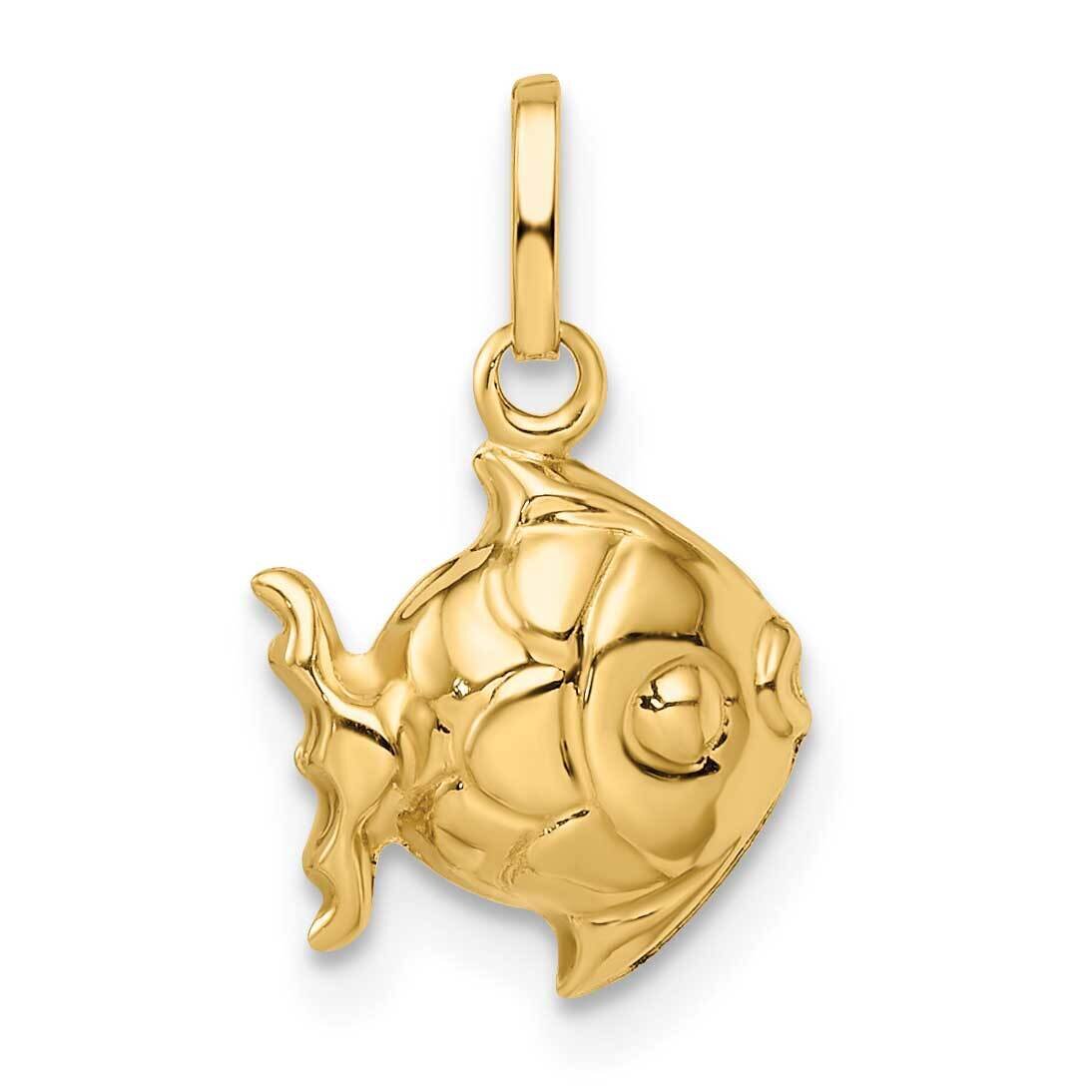 3-D Fish Pendant 14k Gold Polished GK1089 by Madi K, MPN: GK1089,