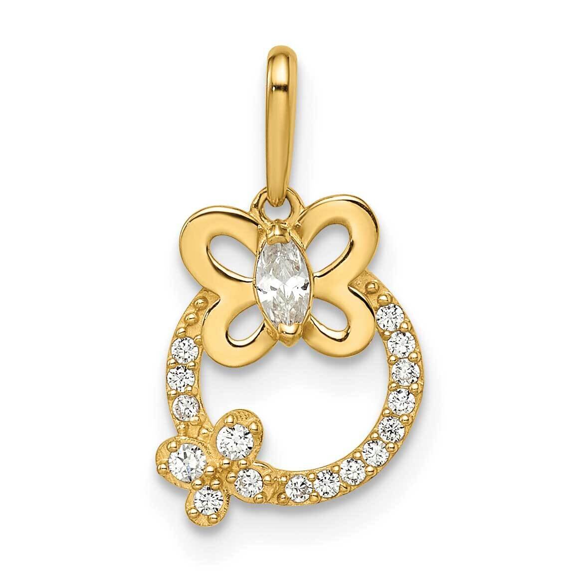 Butterflies Pendant 14k Gold CZ Diamond GK1103 by Madi K, MPN: GK1103,