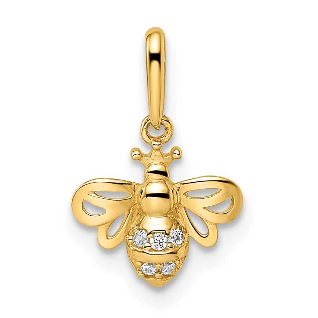Bumble Bee Pendant 14k Gold CZ Diamond GK1104 by Madi K, MPN: GK1104,