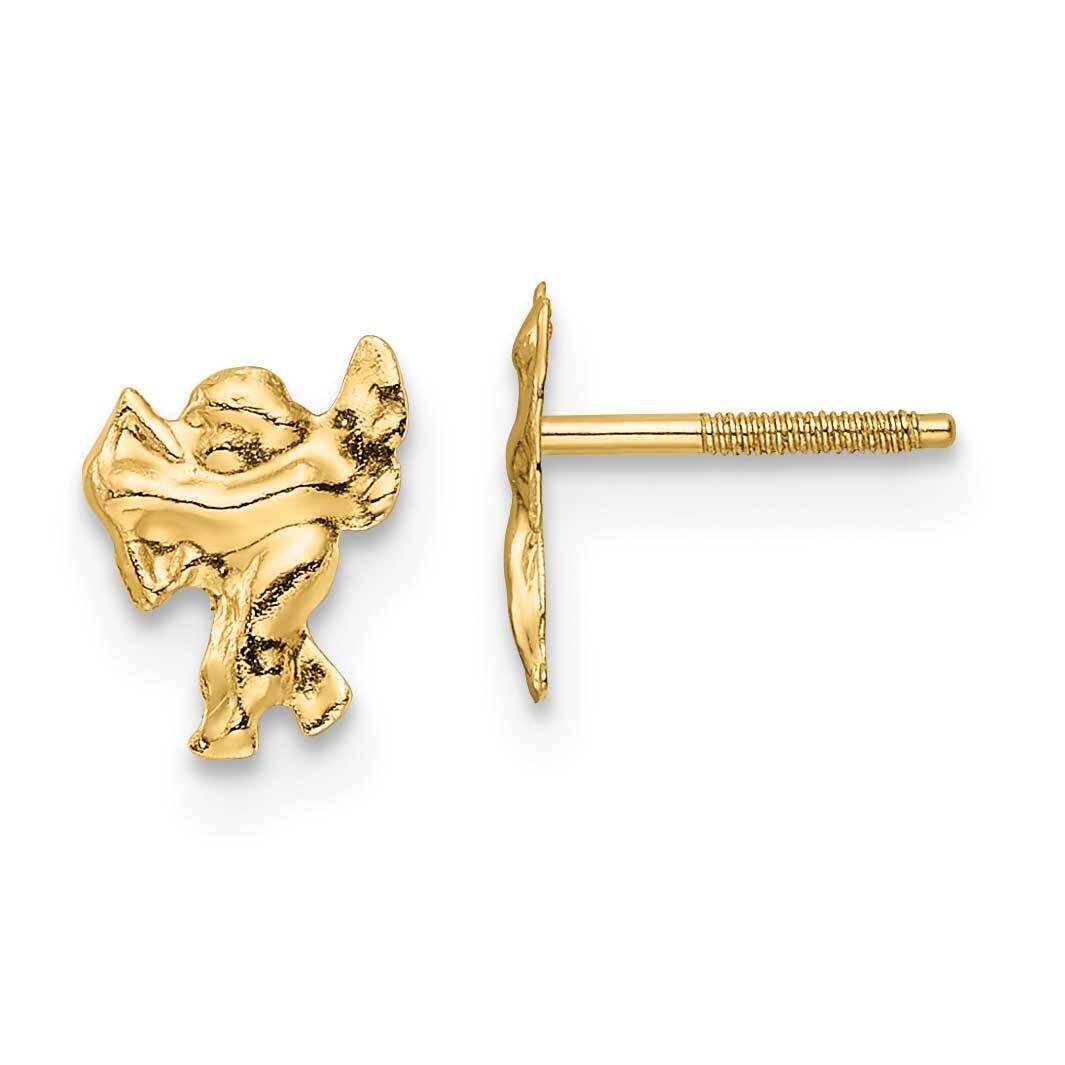 Cupid Threaded Post Earrings 14k Gold Polished GK1107 by Madi K, MPN: GK1107, 883957973470