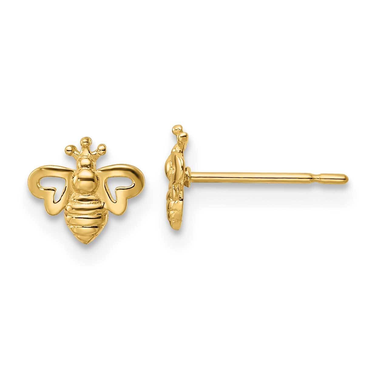 Bumble Bee Post Earrings 14k Gold GK1129 by Madi K, MPN: GK1129, 883957974903