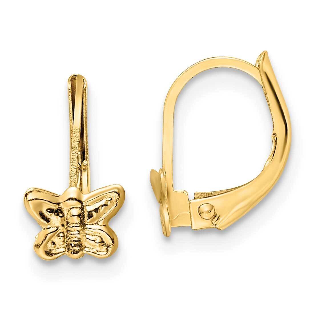 Butterfly Leverback Earrings 14k Gold Polished GK1135 by Madi K, MPN: GK1135, 883957975276