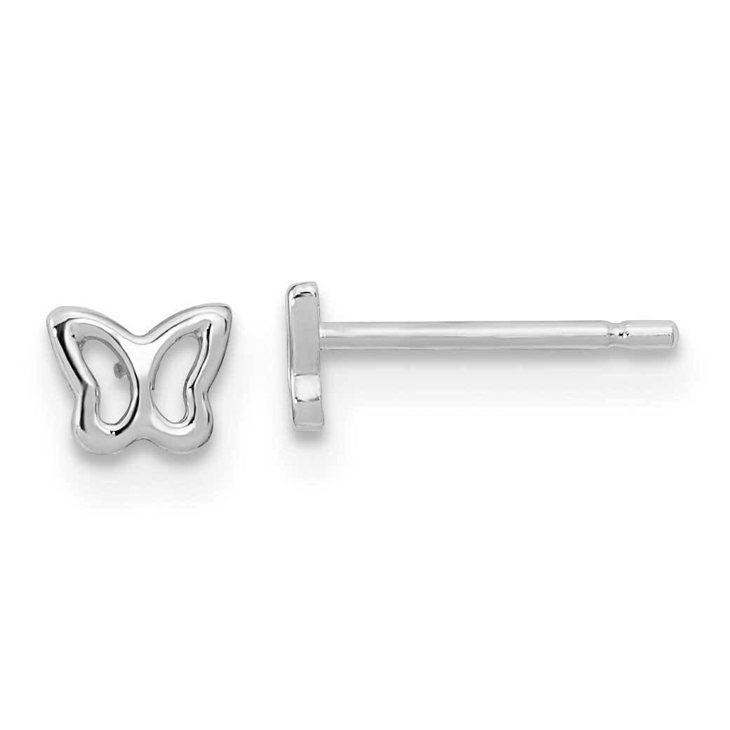 Butterfly Post Earrings 14k White Gold GK1136 by Madi K, MPN: GK1136, 883957975290