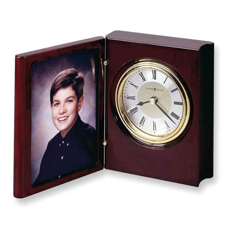 Portrait Book 3.5X5 Photo Rosewood Finish Quartz Clock GL3083