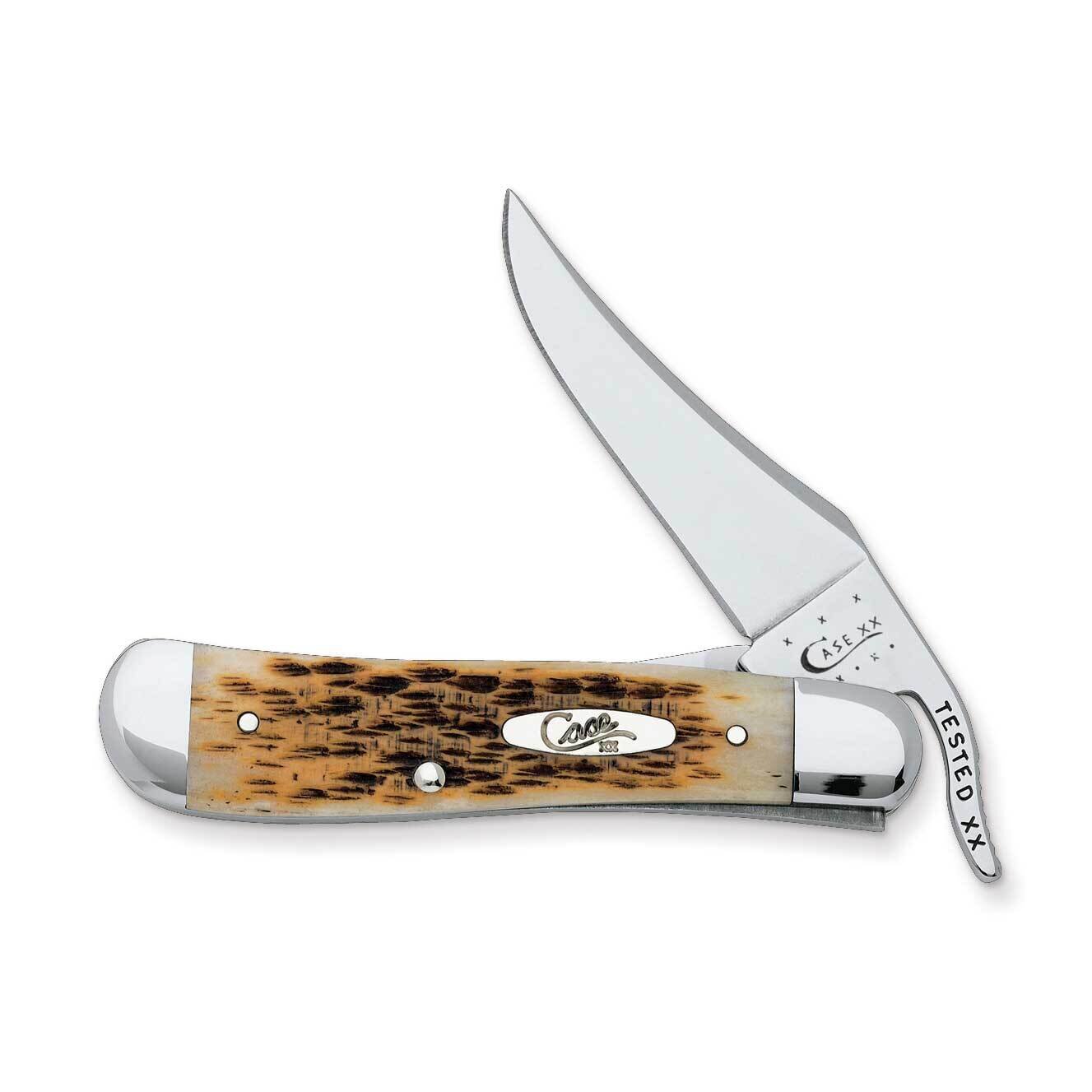 Case Amber Bone Handle Russlock Knife GM13720