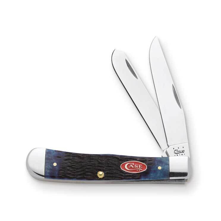 Case Navy Blue with Red Shield Trapper Knife GM13734